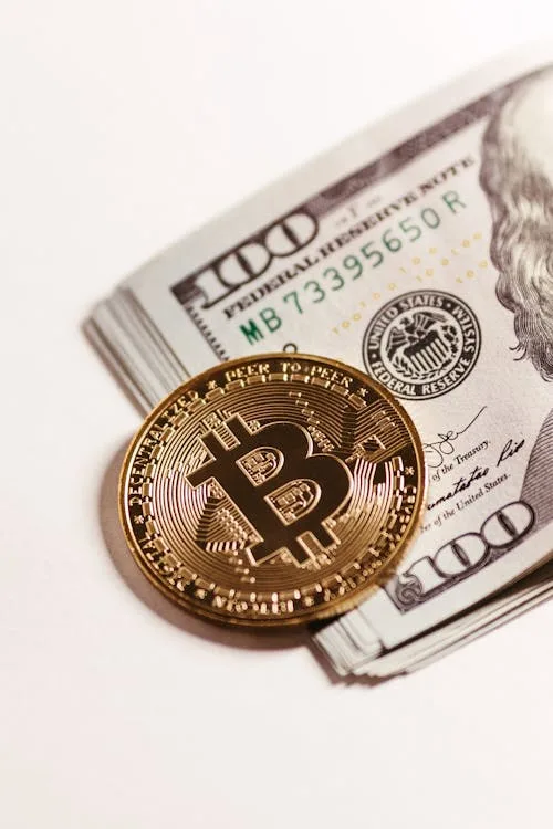 Sweep floor NFT - Bitcoin coin trên tờ đô la