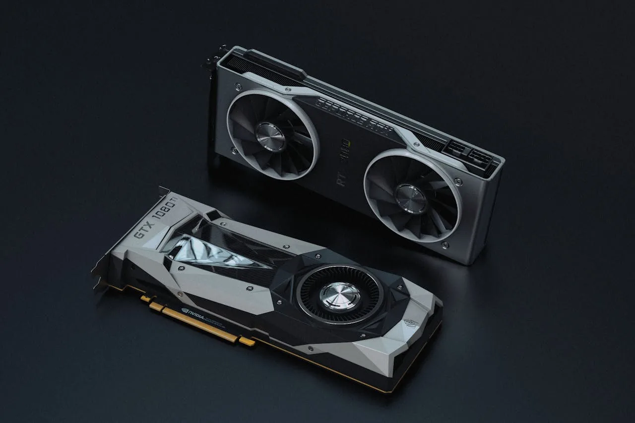 Card đồ họa NVIDIA GPU tượng trưng cho lịch sử phần cứng mining từ CPU đến ASIC